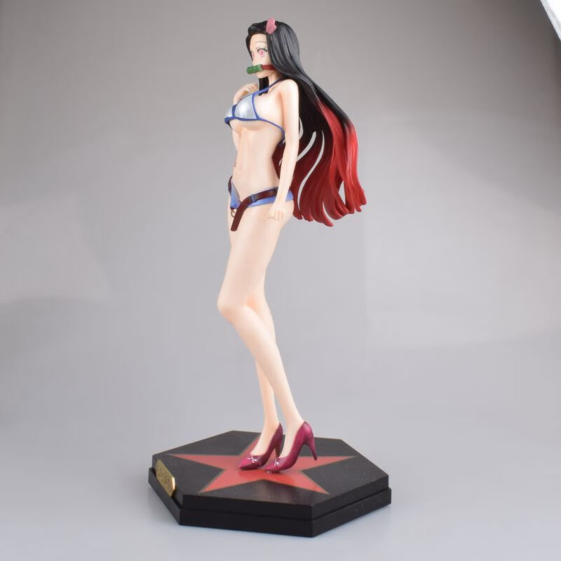 鬼灭之刃 潮流 潮牌泳装 灶门祢豆子 黑/蓝色 泳装站姿盒装美少女动漫