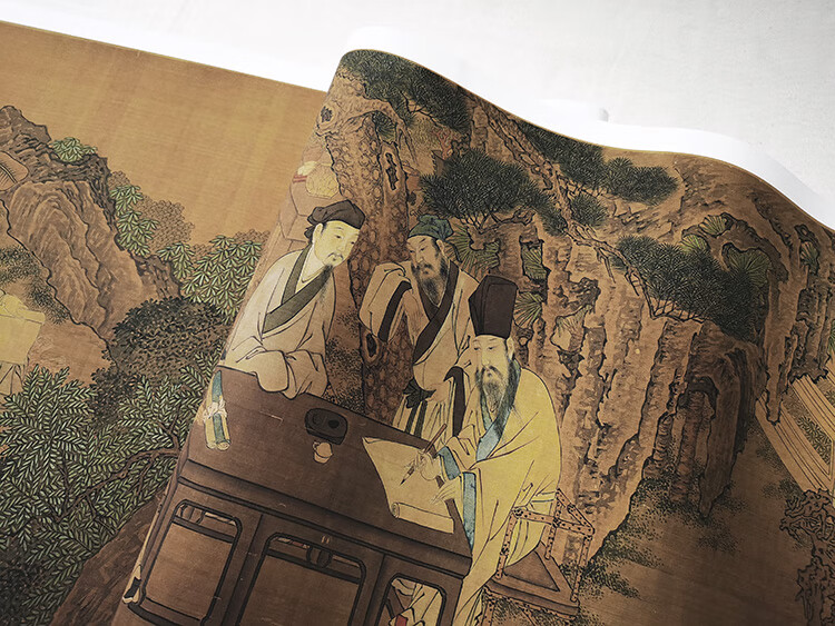 11明唐寅西园雅集图卷唐伯虎真迹复制品36x395cm台北故宫名画仅画心无