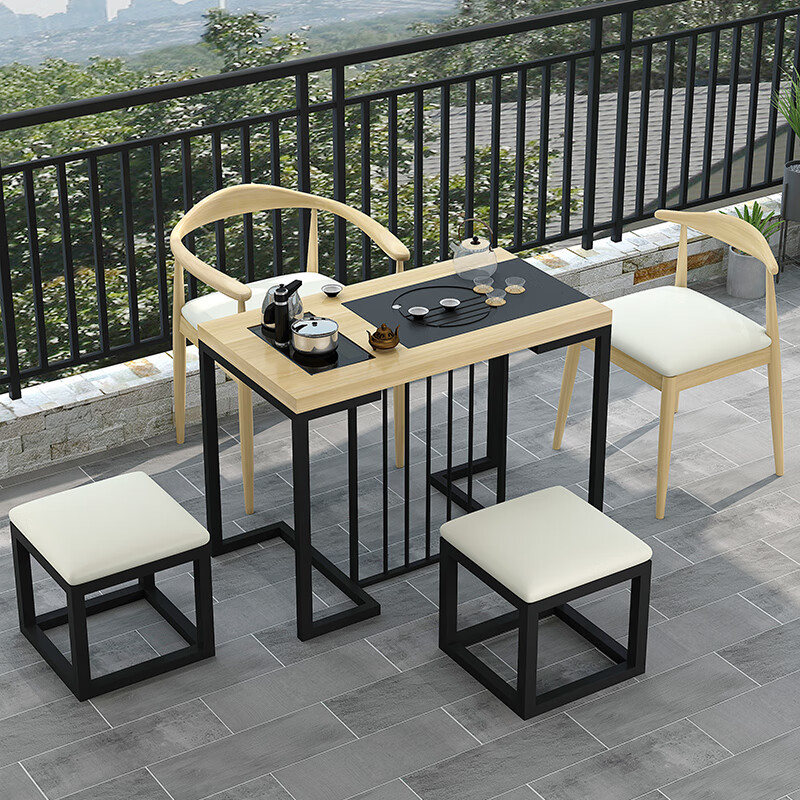 阳台茶桌功夫茶几小桌子 简约小茶桌小型阳台桌家用迷你小茶桌椅组合