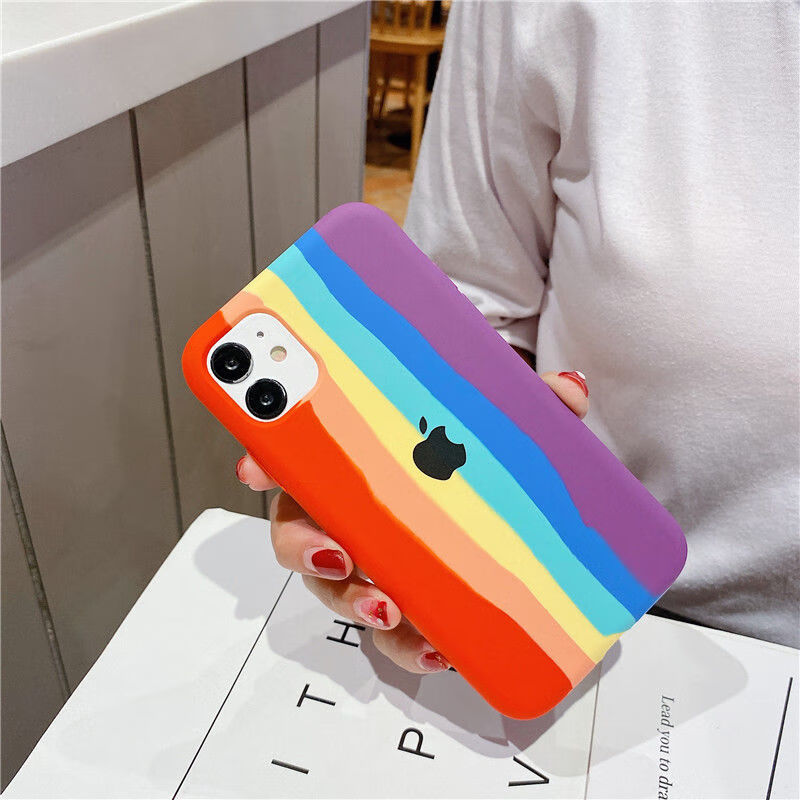 仕跟斯全包苹果12手机壳彩虹iphone11promax/mini/xsmax硅胶xr/6/78pl