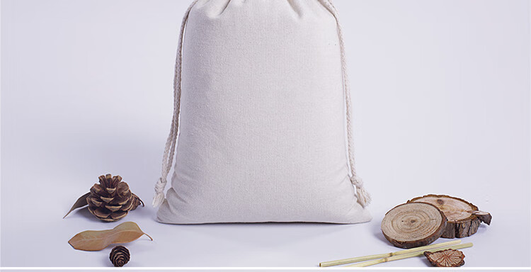 米袋布袋袋子订做绿豆土特产束口帆布大包装袋子定制 稻米袋10个 2斤