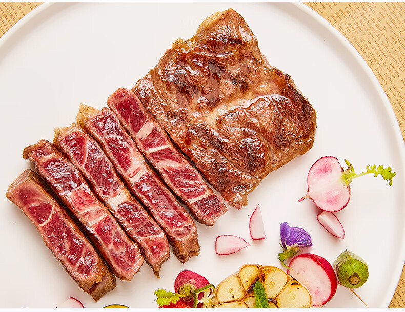 雪花嫩肩牛排原切新鲜安格斯牛肉儿童牛扒黑椒厚切单独包装家用