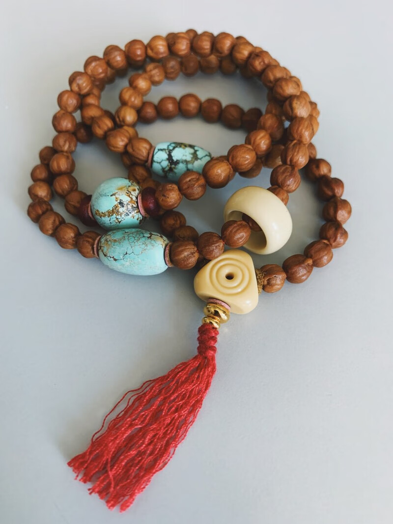 润雨拉善红绿灯跑环戒指108佛珠念珠手串跑圈七夕节礼物 黄色跑环内径