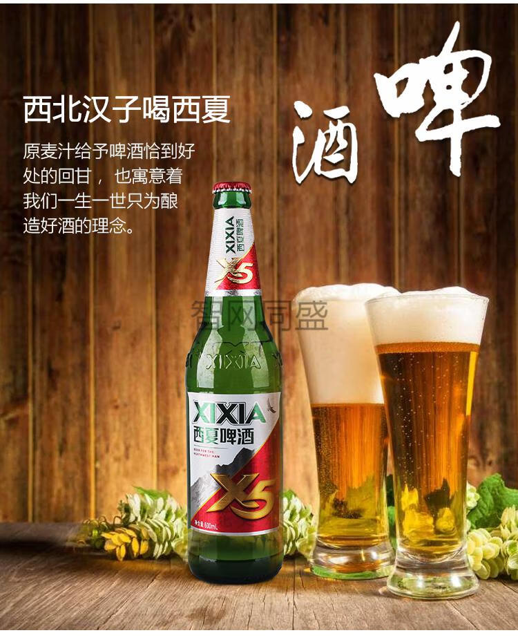 宁夏西夏啤酒夺命x5玻璃瓶装600ml12瓶精酿啤酒夺命啤酒小麦酿造