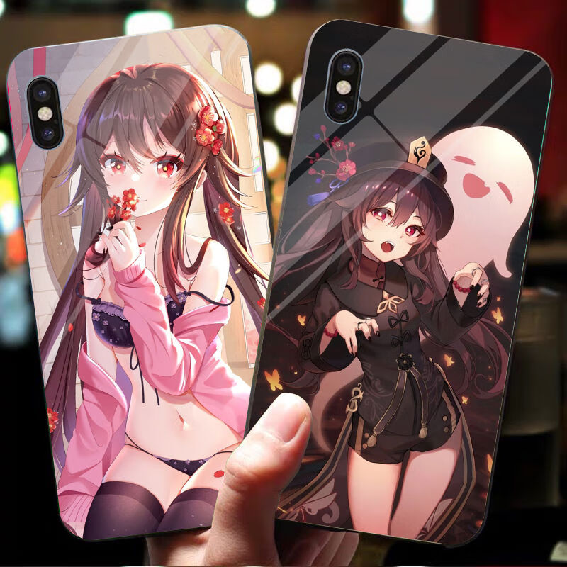 亿魅oppoa5原神胡桃手机壳a93/a95/a55/a57/a35玻璃壳r15/r17/r9s定制