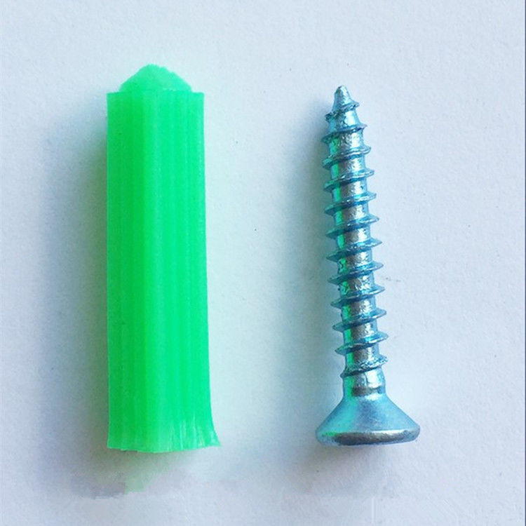 螺丝螺母绿胶塞配自攻钉涨塞胶粒膨胀螺丝塑料膨胀管螺钉胶塞自攻螺丝