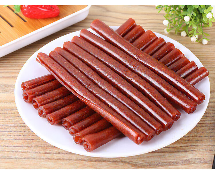 5zhe 承德特产果丹皮长条山楂卷糖果脯蜜饯儿童学生休闲零食每捆280克