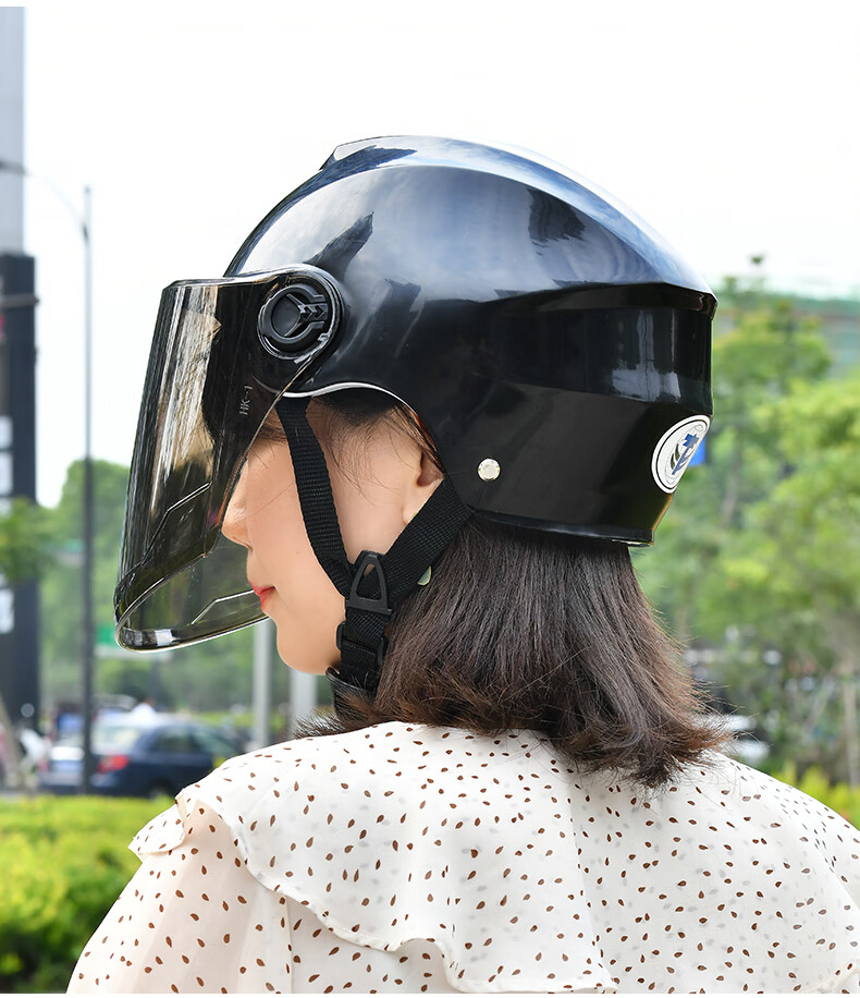 电动摩托车头盔男安全帽女电瓶车夏季四季哈雷半盔灰儿童男孩全盔4倍