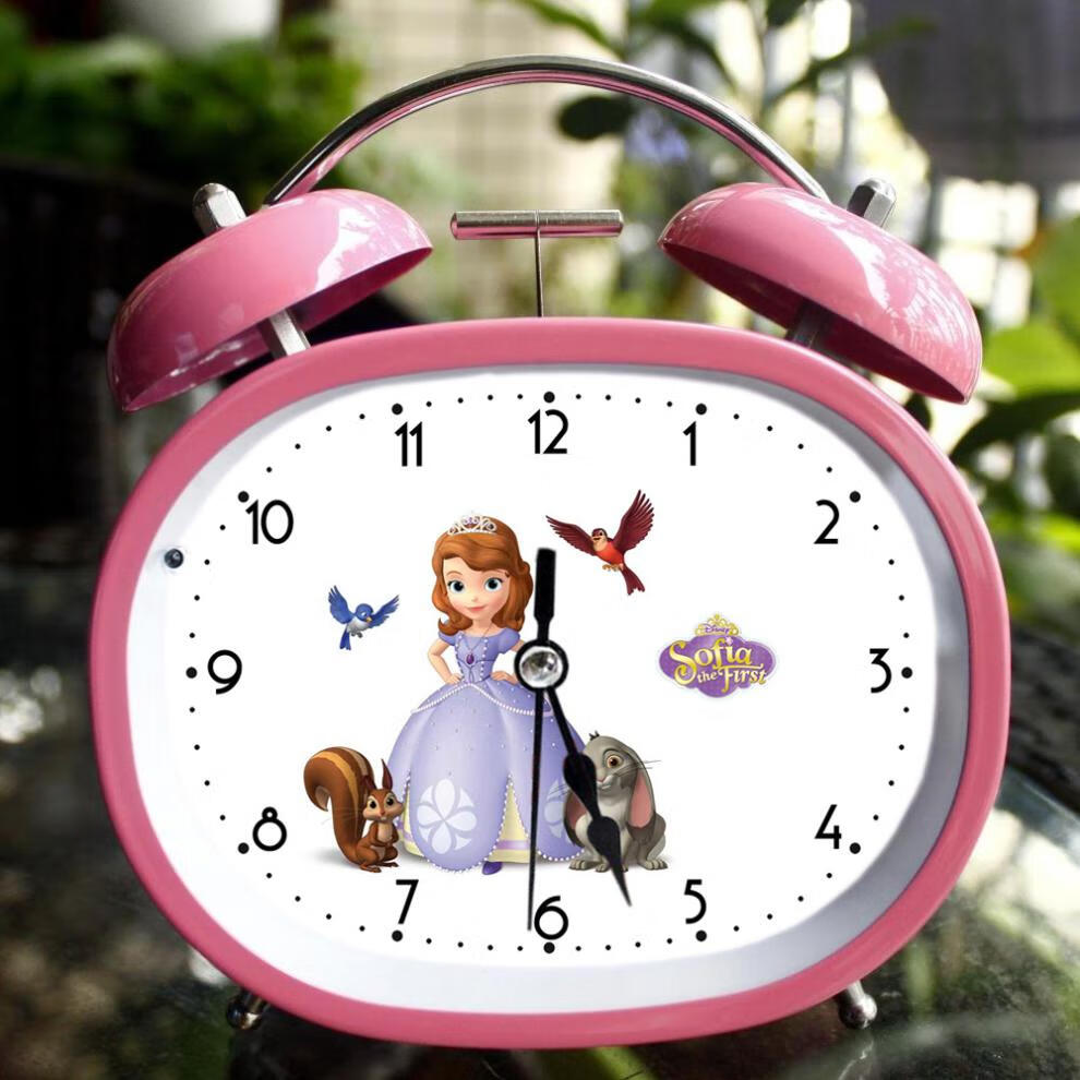 小公主苏菲亚sofiathefirst女孩闹钟金属打铃静音粉色创意文茂白色
