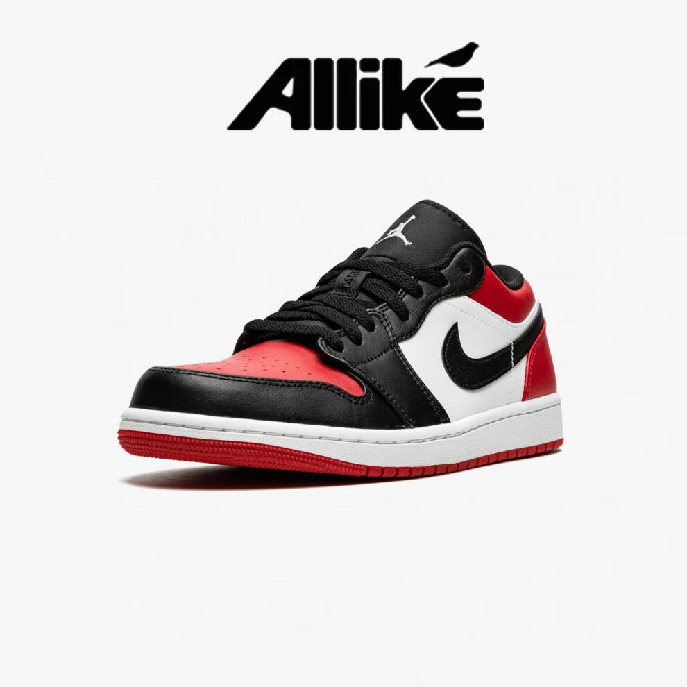air1low黑红脚趾低帮复古男女休闲鞋55355861255355861236