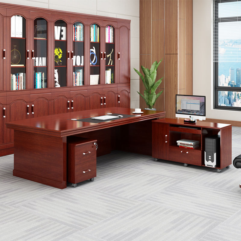 办公桌大班台老板桌组合18米办公桌现代简约经理桌总裁桌354桌面直边
