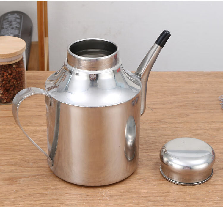 目送油壶不锈钢加厚厨房防溢防漏家用小油壶调味油瓶酱油罐装醋多用壶