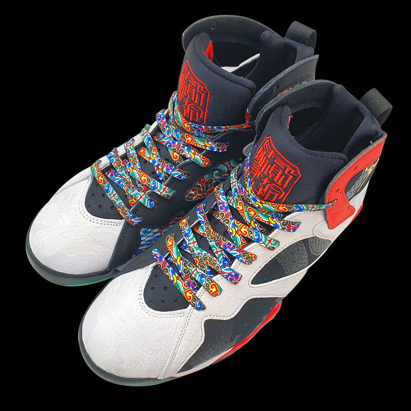 适配欧文7毒液限量版aj7紫禁之巅热熔岩兔八哥中国风涂鸦鞋带 中国风