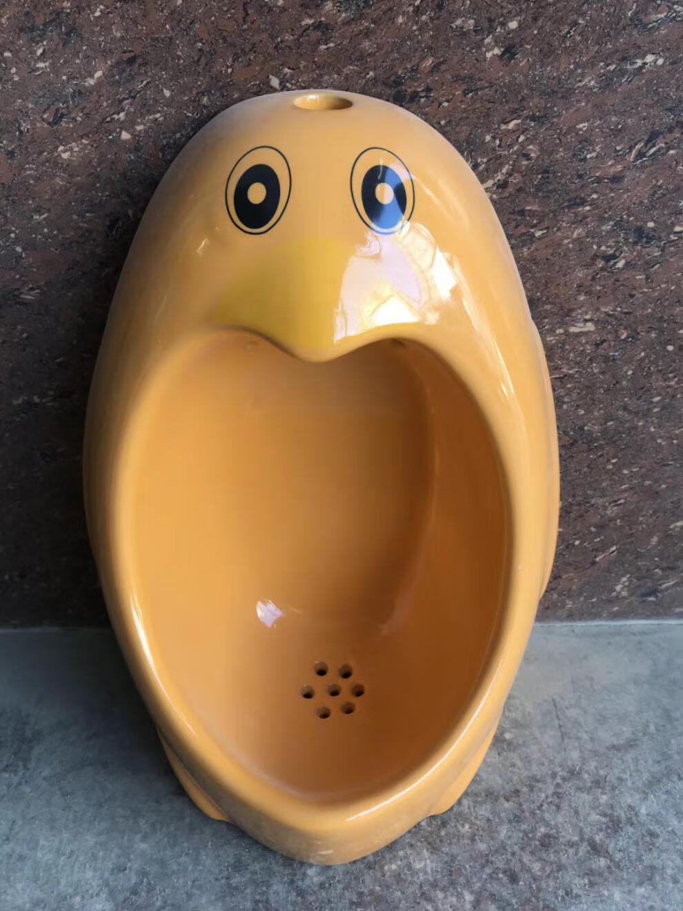 九牧王儿童彩色小便斗陶瓷挂墙式尿斗幼儿园小便器 白色带感应器