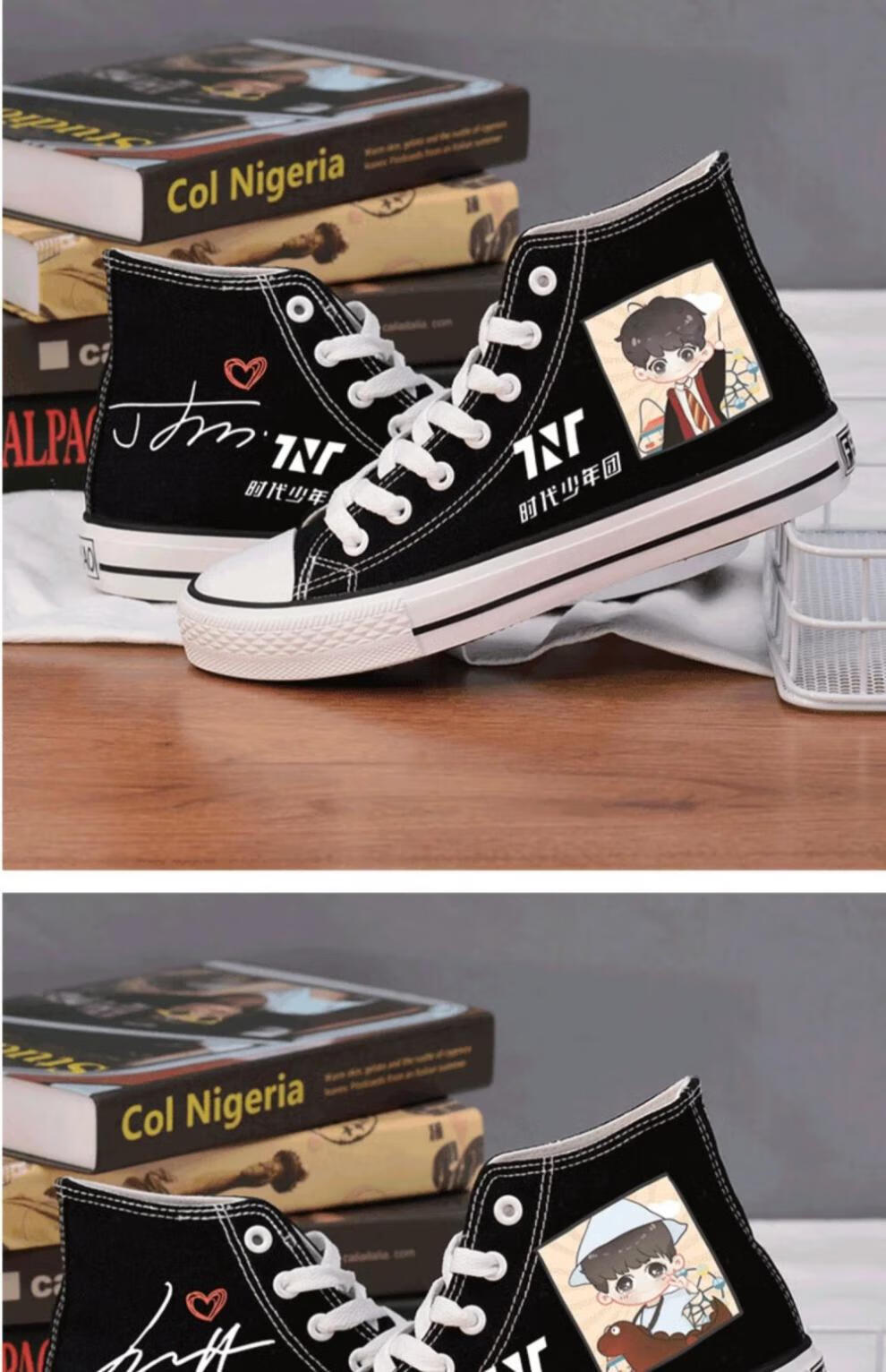 【秋季新款】时代少年团马嘉祺同款鞋同款应援鞋子高帮帆布鞋tnt手绘