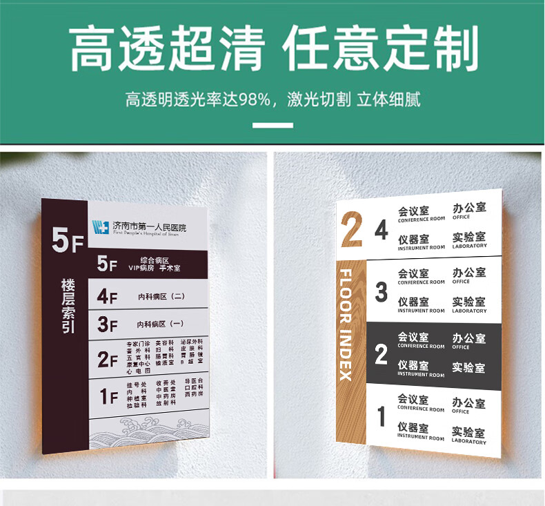 意卡蒙楼层索引指示牌定制公司大楼导向牌创意简约楼层标识牌办公室