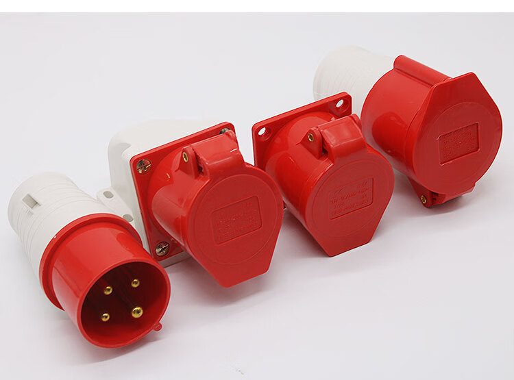 工业插头插座连接器三相电3芯4芯5孔16a/32a水b航空公母对接 三芯16a