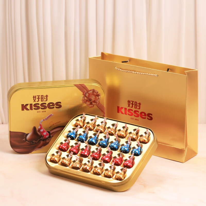 好时之吻kisses巧克力礼盒装男女朋友学生生日创意盒红色新款28粒装