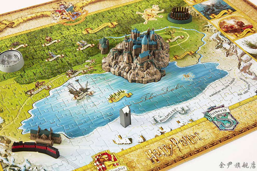 2022新款 【英国】哈利波特周边 活点地图拼图 礼盒1000片 魔法石(46*