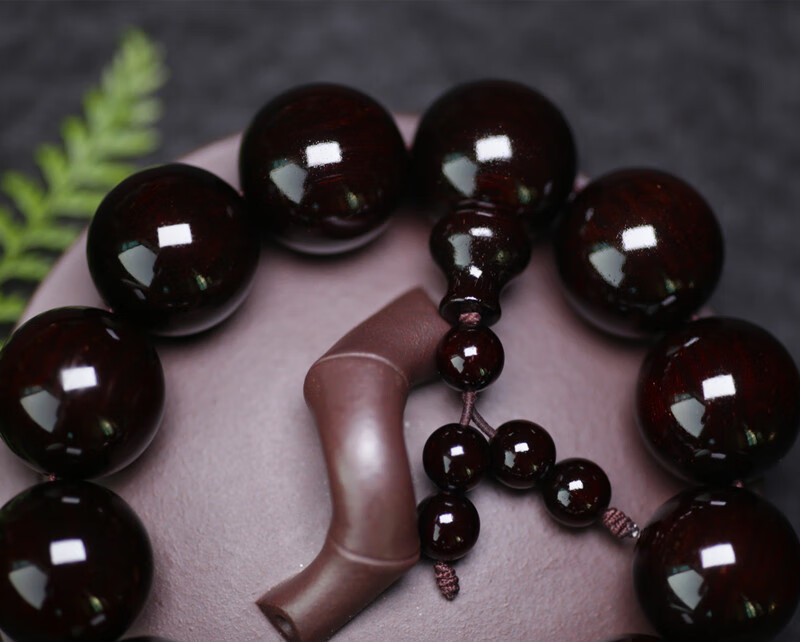 黑紫檀木手串印度小叶紫檀手串20佛珠男士手链高油密老料檀木珠子