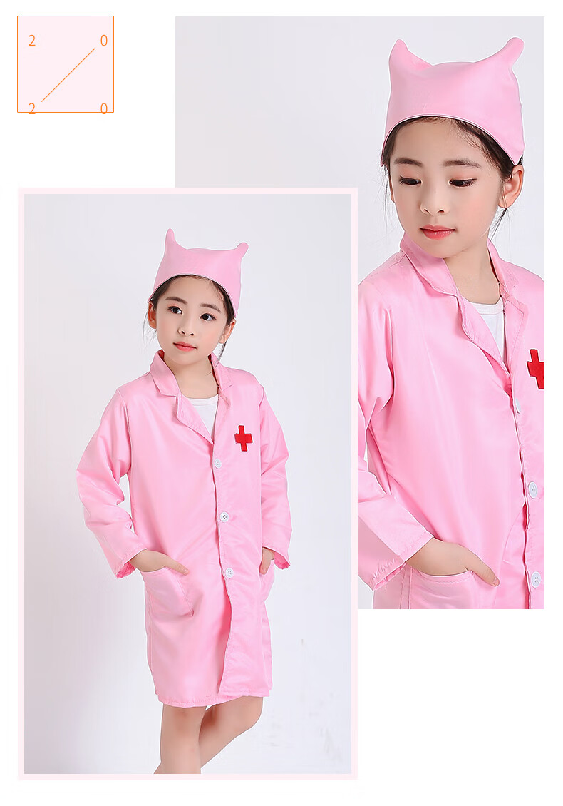 儿童医生服装小孩工作服女孩过家家白大褂宝宝表演出服100cm