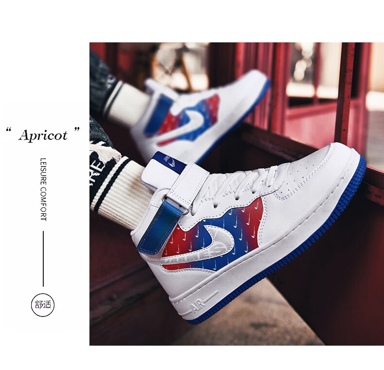 耐尅联名空军一号af1男鞋款篮球鞋二次元描边镭射高帮板鞋休闲手稿