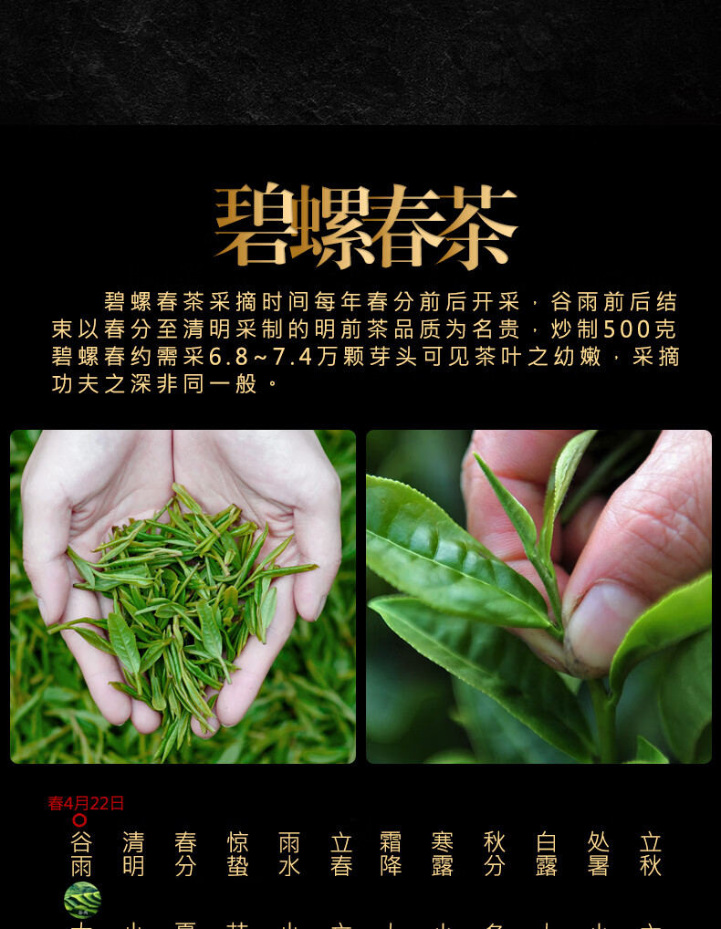 恬女神碧螺春绿茶明前茶叶味浓耐泡绿茶罐装散装礼盒500g【图片 价格