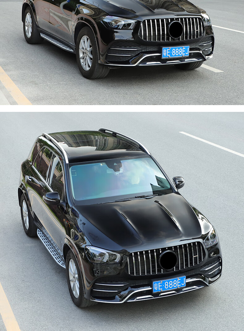 适用于2020款奔驰gle中网 gle350改装 gle450 amg款中网替换 2016-19