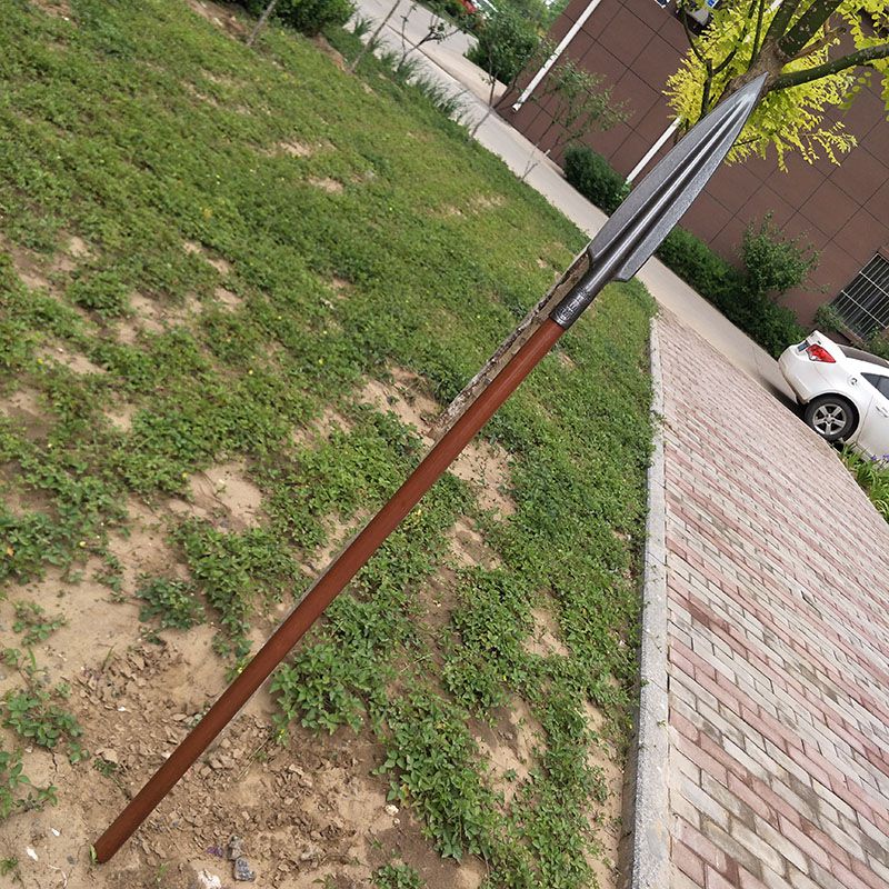 户外矛冷钢矛枪头长矛霸王枪未开刃矛头扎枪全钢一体一个新款矛头加12