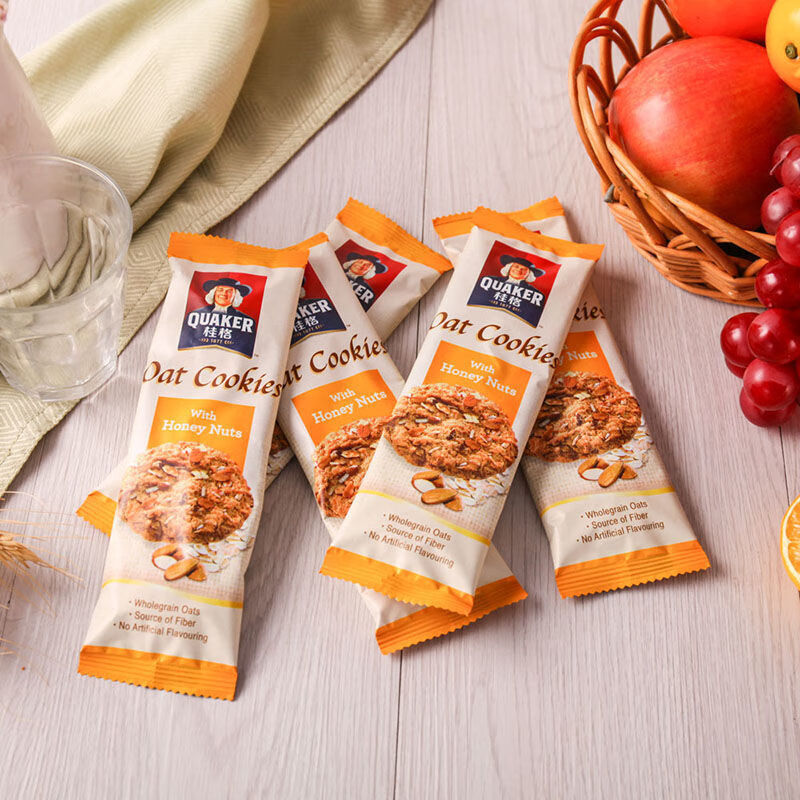 桂格quaker燕麦曲奇饼干oats cookies 休闲下午茶甜点食饼干 蜂蜜果仁