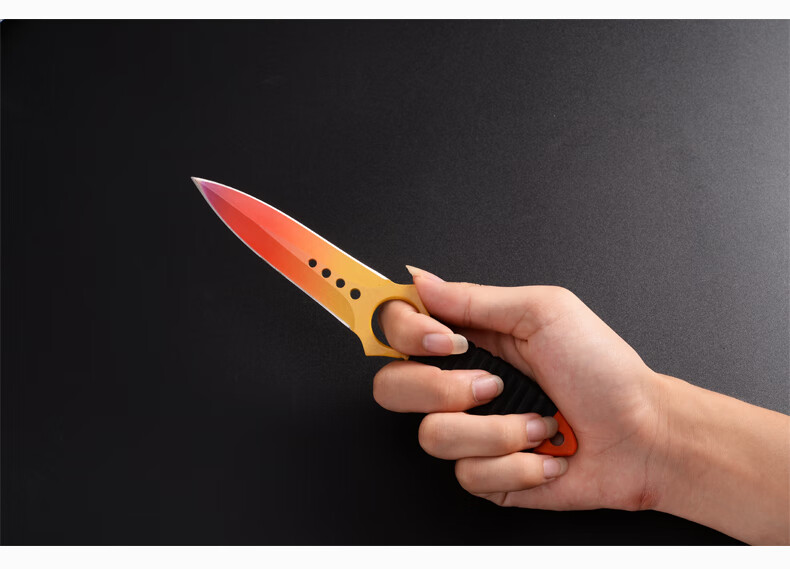 2022年新款csgo周边实体骷髅刀潜水绑腿刀高硬度不锈钢小直刀渐变之色