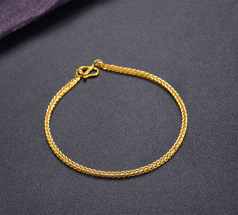 老凤祥云同款情人节礼物黄金手链999足金肖邦链加长脚链金手饰纯金