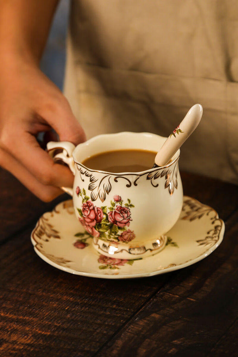 咖啡杯套装英式下午茶杯子红茶杯欧式茶具陶瓷杯碟家用水杯具单杯碟