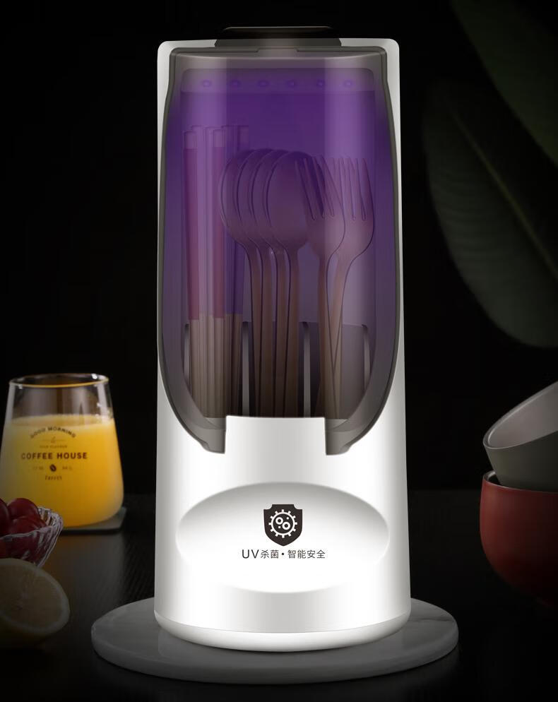 米智能消毒筷子筒 德国kunzhan智能可消毒筷子筒餐具收纳盒沥水篓带盖