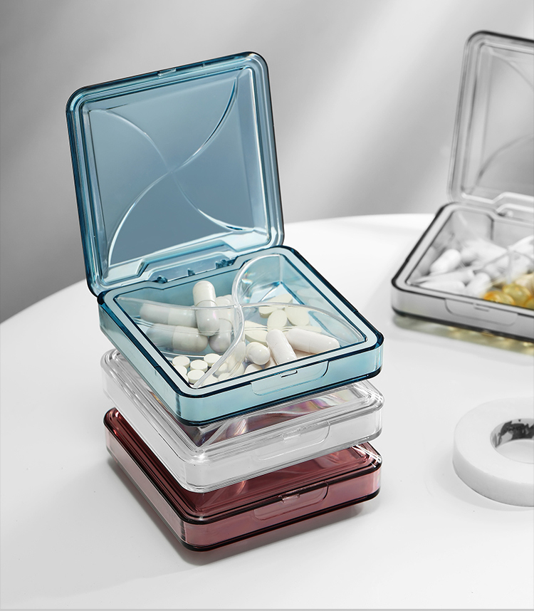 沃之沃 药盒便携药品分装盒小号迷你分药盒子早中晚7天随身密封小药丸