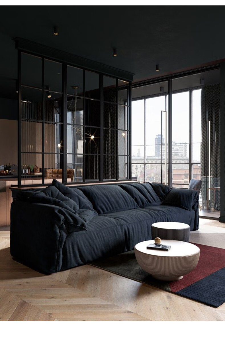 大象耳朵沙发baxter沙发客厅现代极简磨砂皮设计师小户型科技布翻毛皮