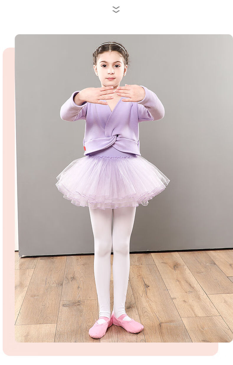 精选芭蕾舞服舞蹈服儿童舞蹈服练功服棉长袖女童芭蕾舞蹈服中国舞套装