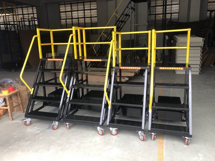 澳卡洛 移动平台梯子移动平台梯超市车间带轮子仓库楼梯取货1.