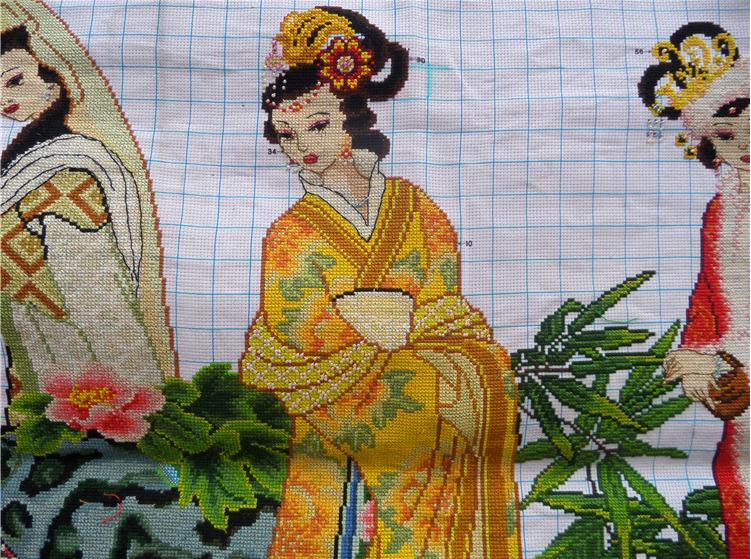 纯手工十字绣成品红楼群芳图梦红楼金陵十二金钗美女挂画人工绣的闪康