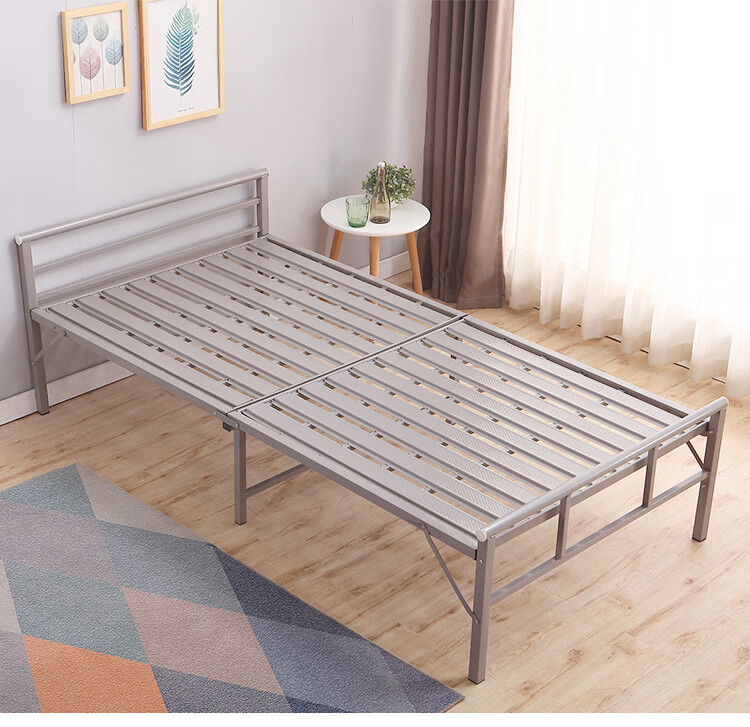 折叠床单人床12米铁床实用简易床架铁架床简约值班床两折硬板床长19米