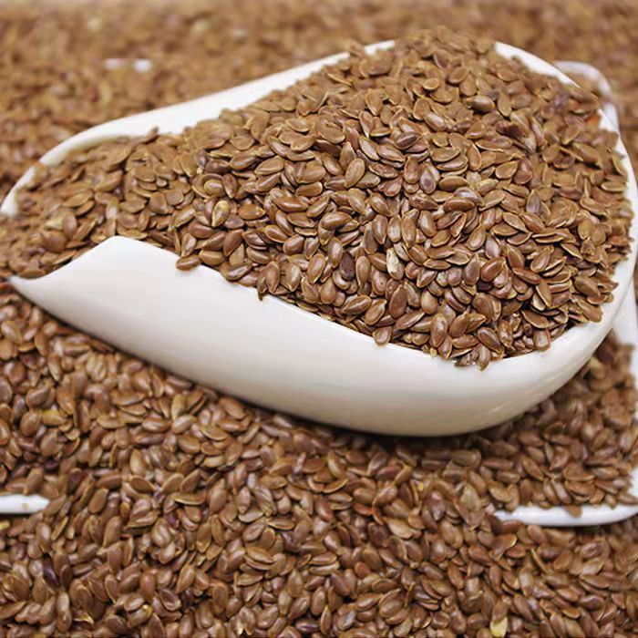 棕色亚麻籽内蒙古正宗黄金胡麻籽褐色熟亚麻籽即食可榨油龙觇熟亚麻籽