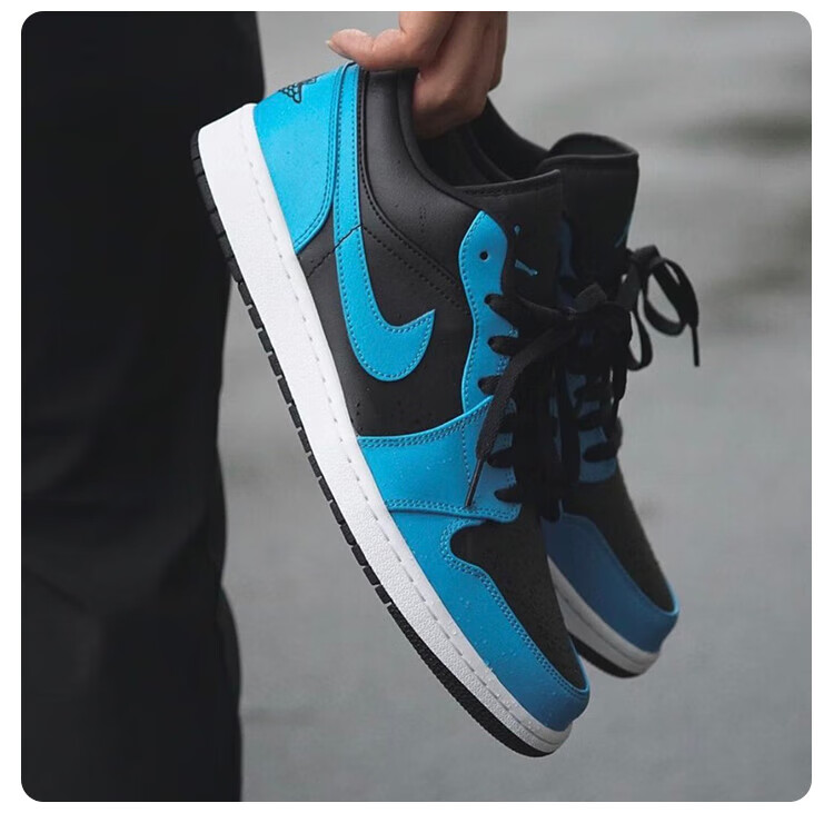耐克nike官方旗舰air aj1 low 低帮黑蓝 激光蓝 553558-410 43