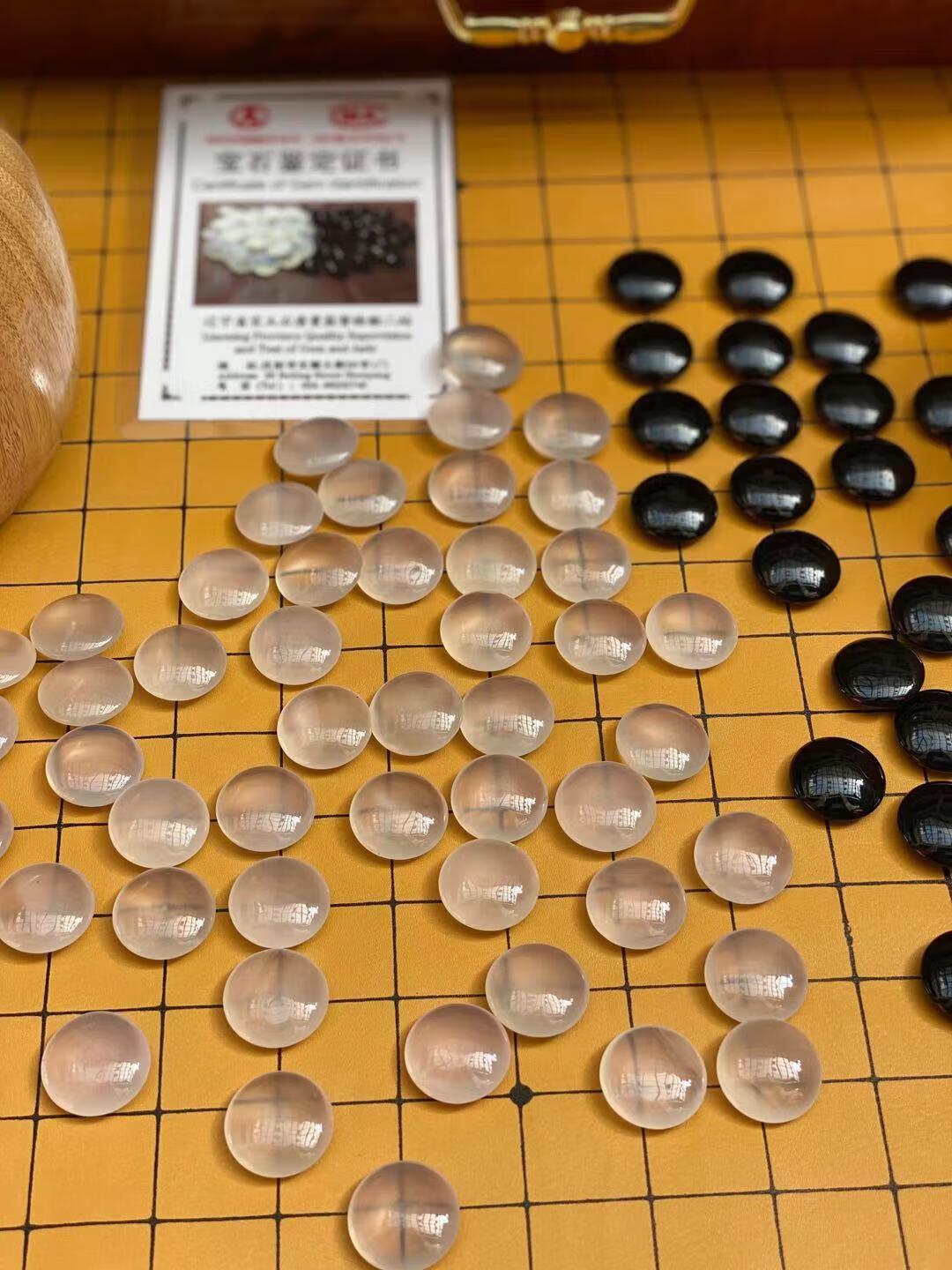 60【京选品质】天然玛瑙围棋子天然玛瑙玉石围棋套装成人儿童双面