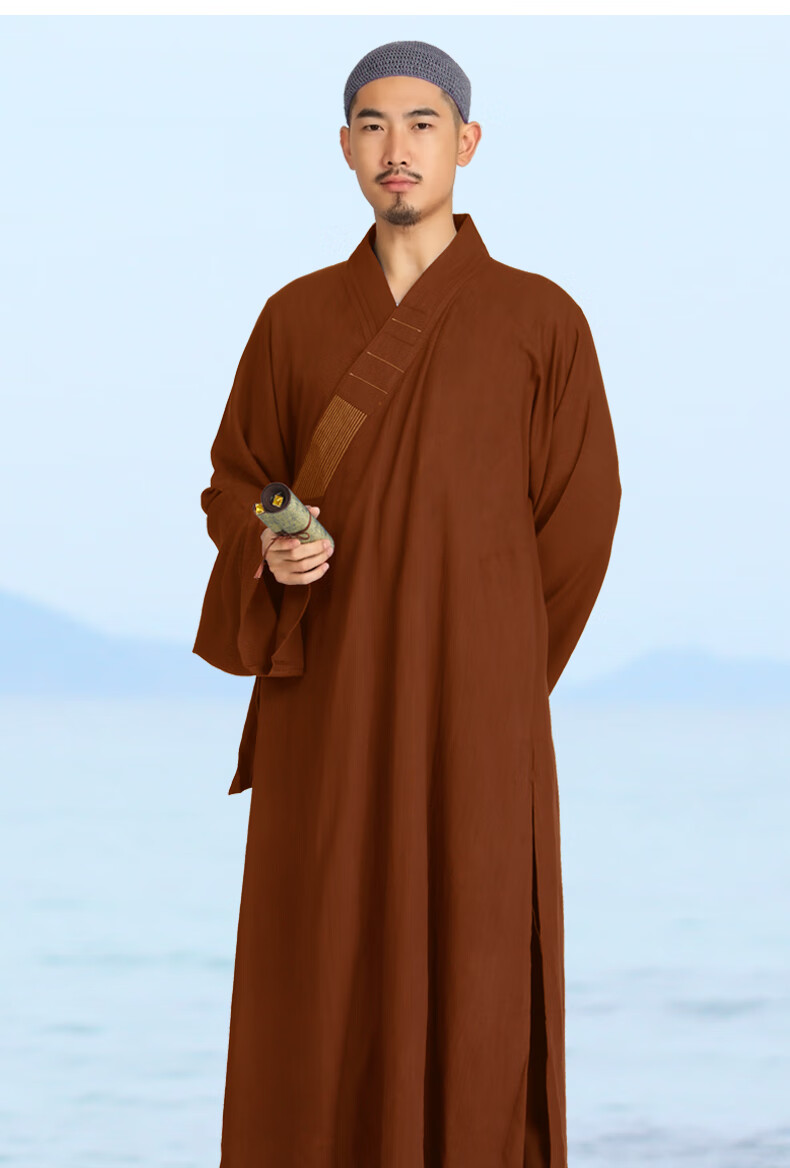 僧服大褂弘通长褂套装和尚服男女秋季棉麻亚麻出家人新款四季僧衣