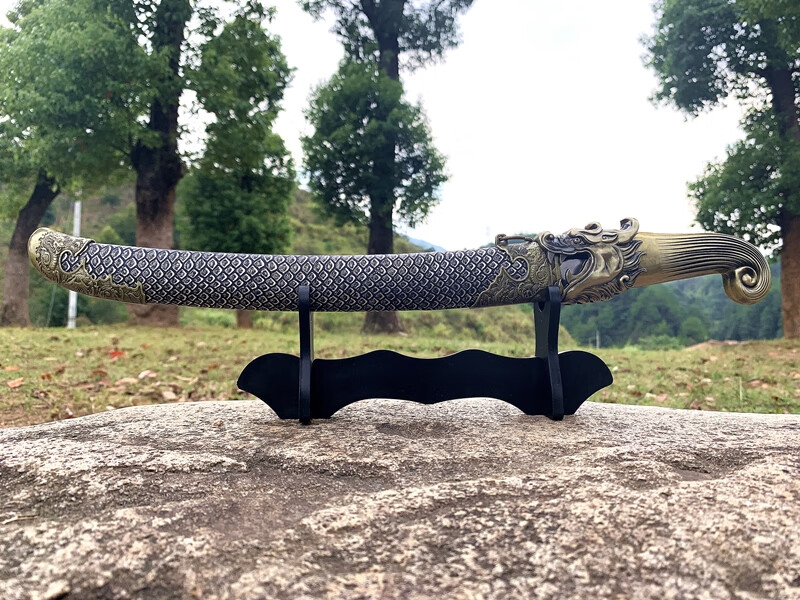 龙湶市刀剑蒙古刀户外不锈钢一体小刀虎头短刀礼品装饰摆件未开刃 深