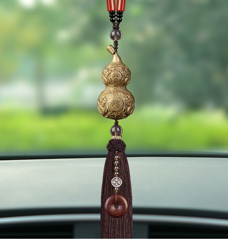 汽车挂件铜葫芦车内挂饰平安符高档车内饰品车载用品挂饰男士后视镜