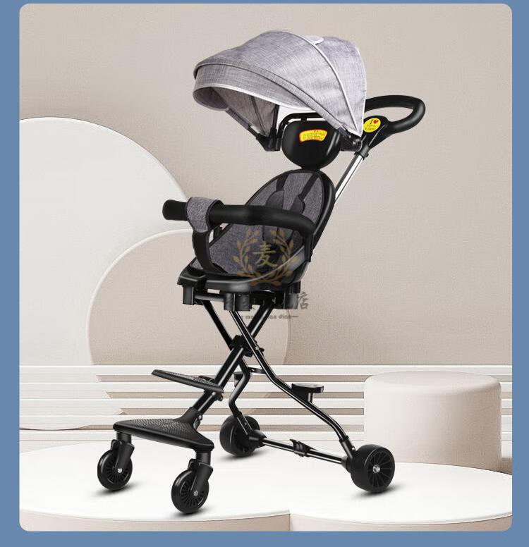 虎贝尔婴儿车虎贝尔溜娃神器手推车一键收车轻便折叠双向可坐躺高景观