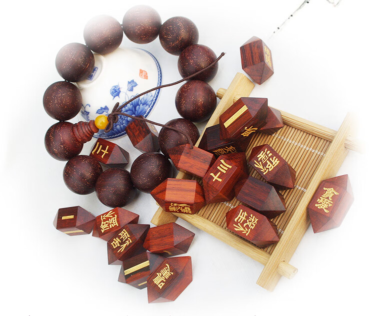 地藏紫檀占察轮 占察轮 高油高密紫檀手工打磨 地藏菩萨 占察木轮 sn