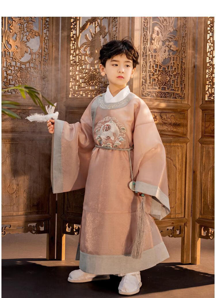 儿童演出服中国风儿童汉服男童装小怀瑜宋制襕衫中国