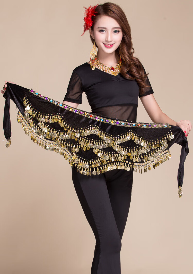 霓裳 肚皮舞尼罗河腰链 印度舞表演腰链健身腰链彩钻练习演出腰链 宝